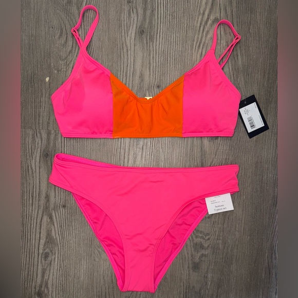 NWT Kate Spade New York Pink And Orange Bikini Set Size Medium - Picture 1 of 4